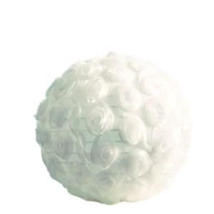 16 inch Rosette White Even Ribbed Fabric Lantern
