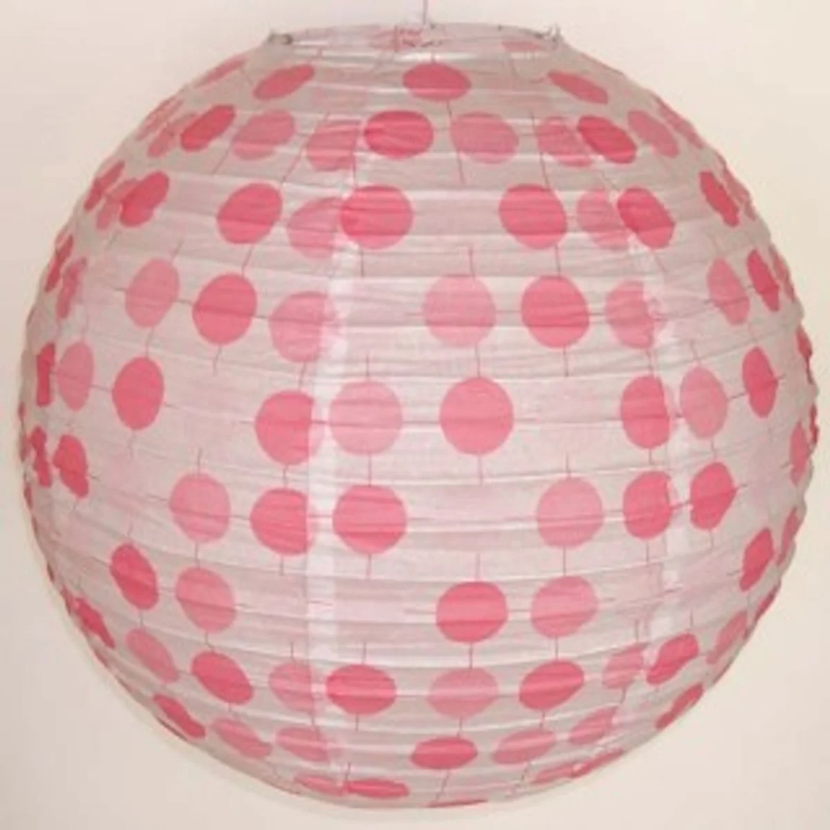 Pink Polka Dot round paper lantern for weddings and parties