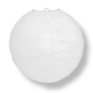 White CrissCross round paper lantern for weddings and parties